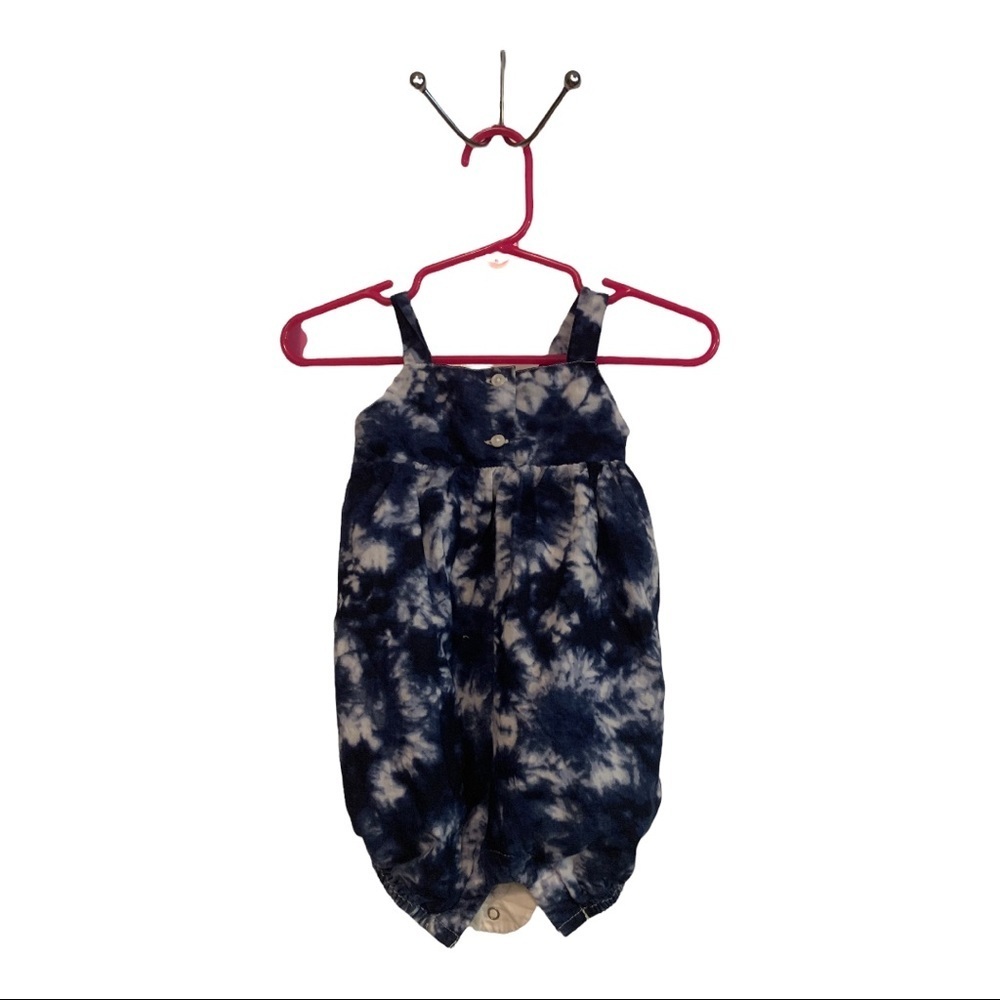 GAP baby dark navy blue tie dye romper